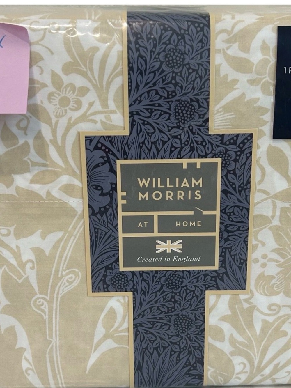 NEW 4pc William Morris King Sheet Set Floral TONAL COMPTON - PALE GOLD